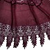 Moti and diamond studded hijab designed with black stripes - Maroon